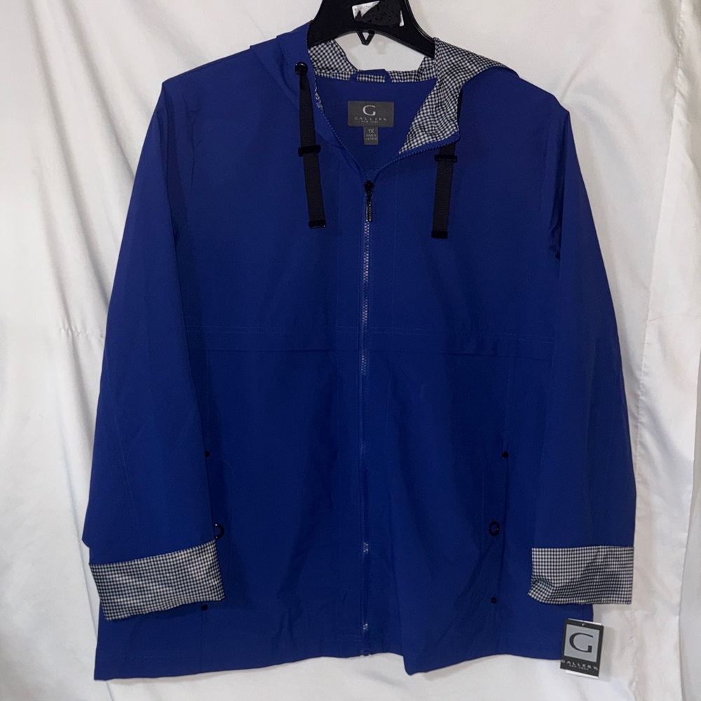 G.H. Bass & Co. Blue Hooded Rain Jacket
